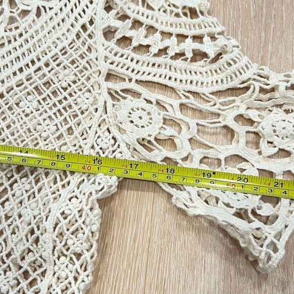 Solitaire Crochet Overlay Top Mini Dress Beach Festival Style Size Medium - Picture 5 of 8